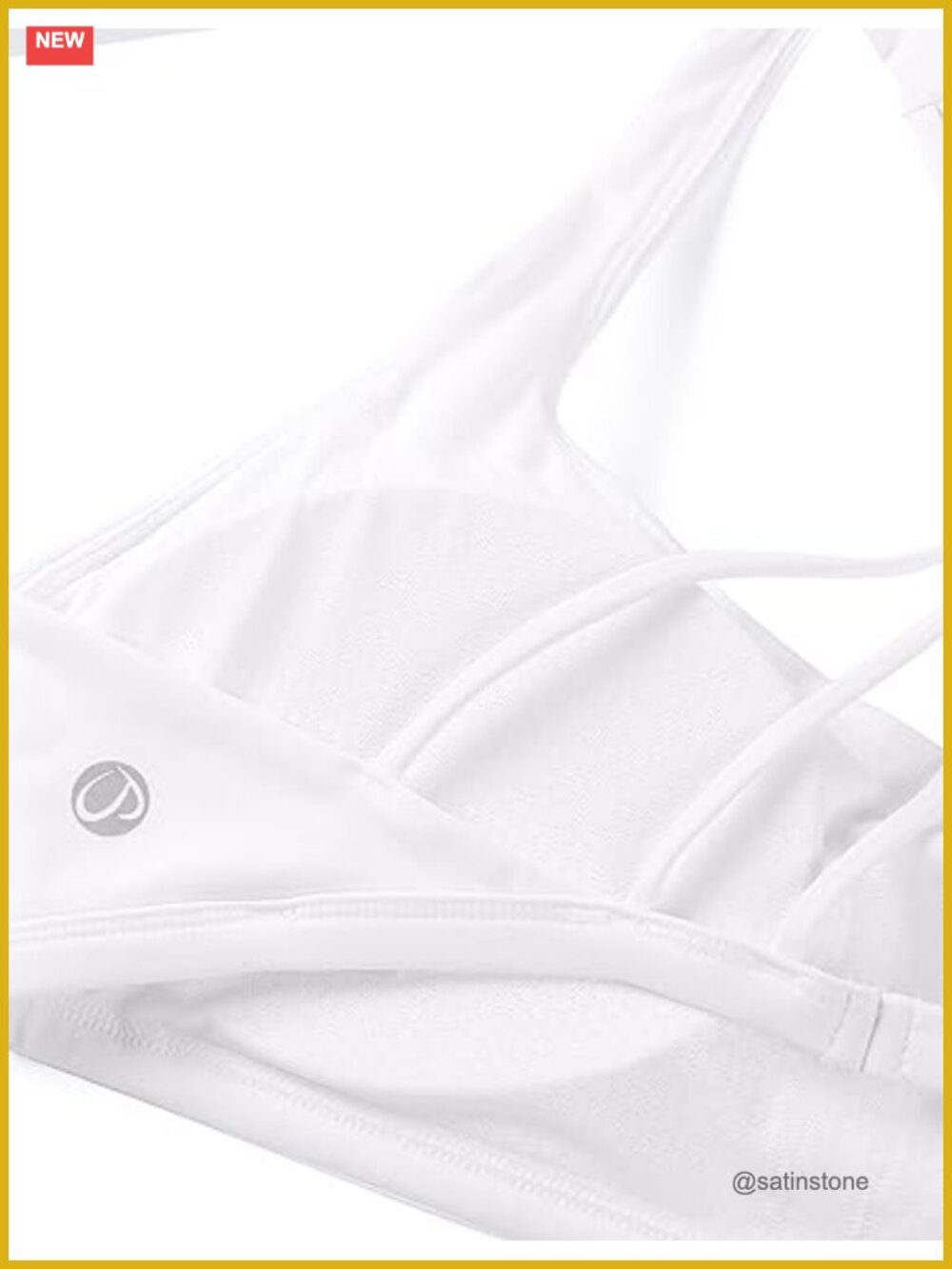 Naked Feeling Criss Cross Sports Bra - Strappy Back Padded Medium Support - Picture 5 of 5